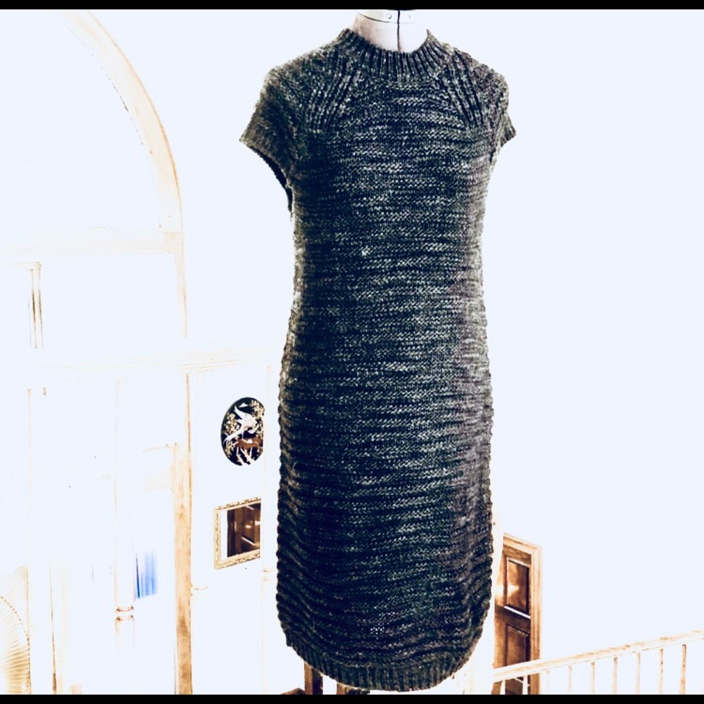 Vivienne Tam Gray Knit Cap Sleeve Dress